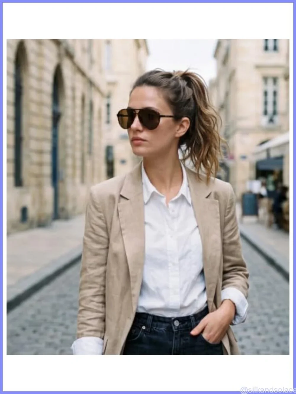 Retro Aviator Sunglasses UV400 Protection Double Bridge Half Frame